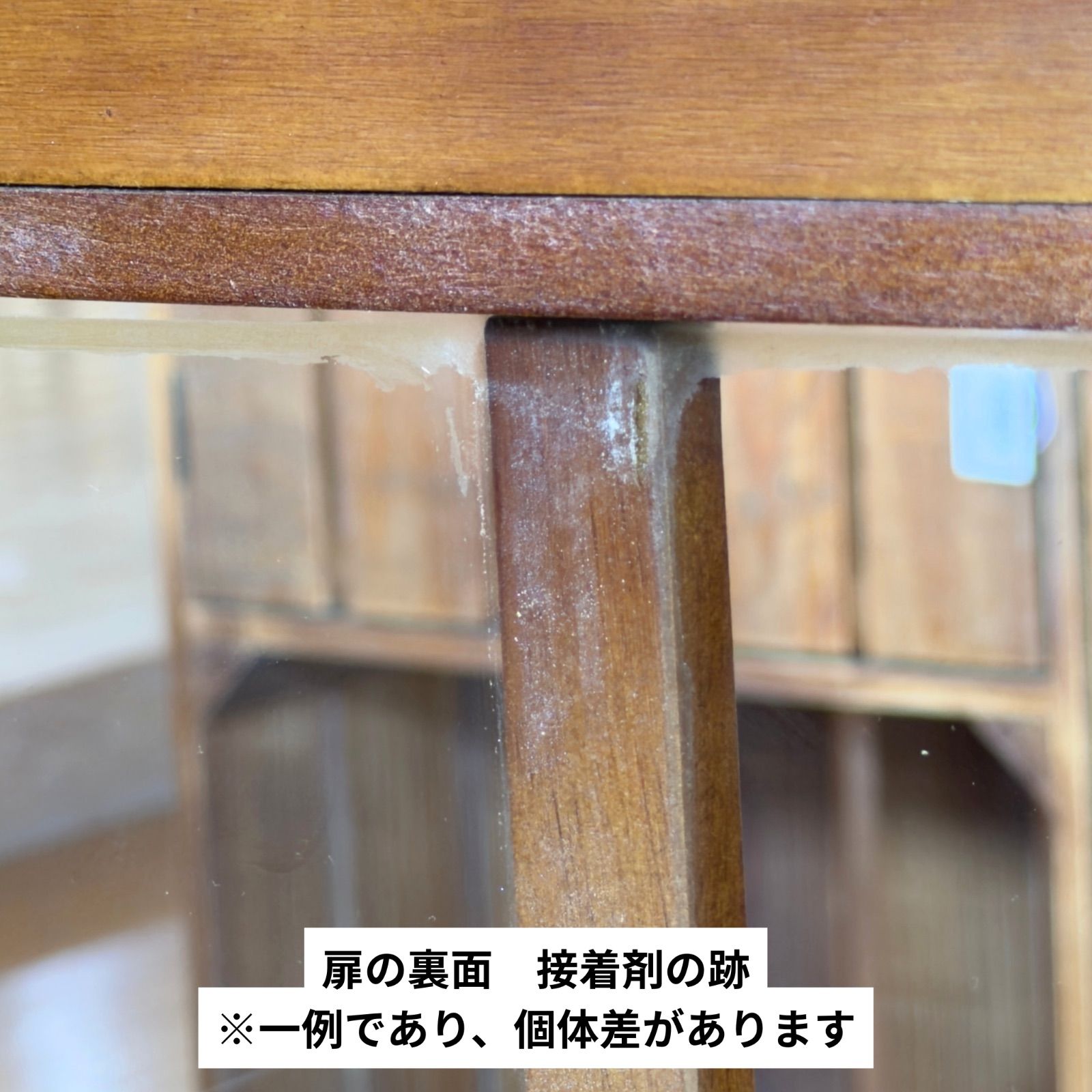 新品】Vintage Style Cabinet / キャビネット 4引出し ガラス扉 天然木