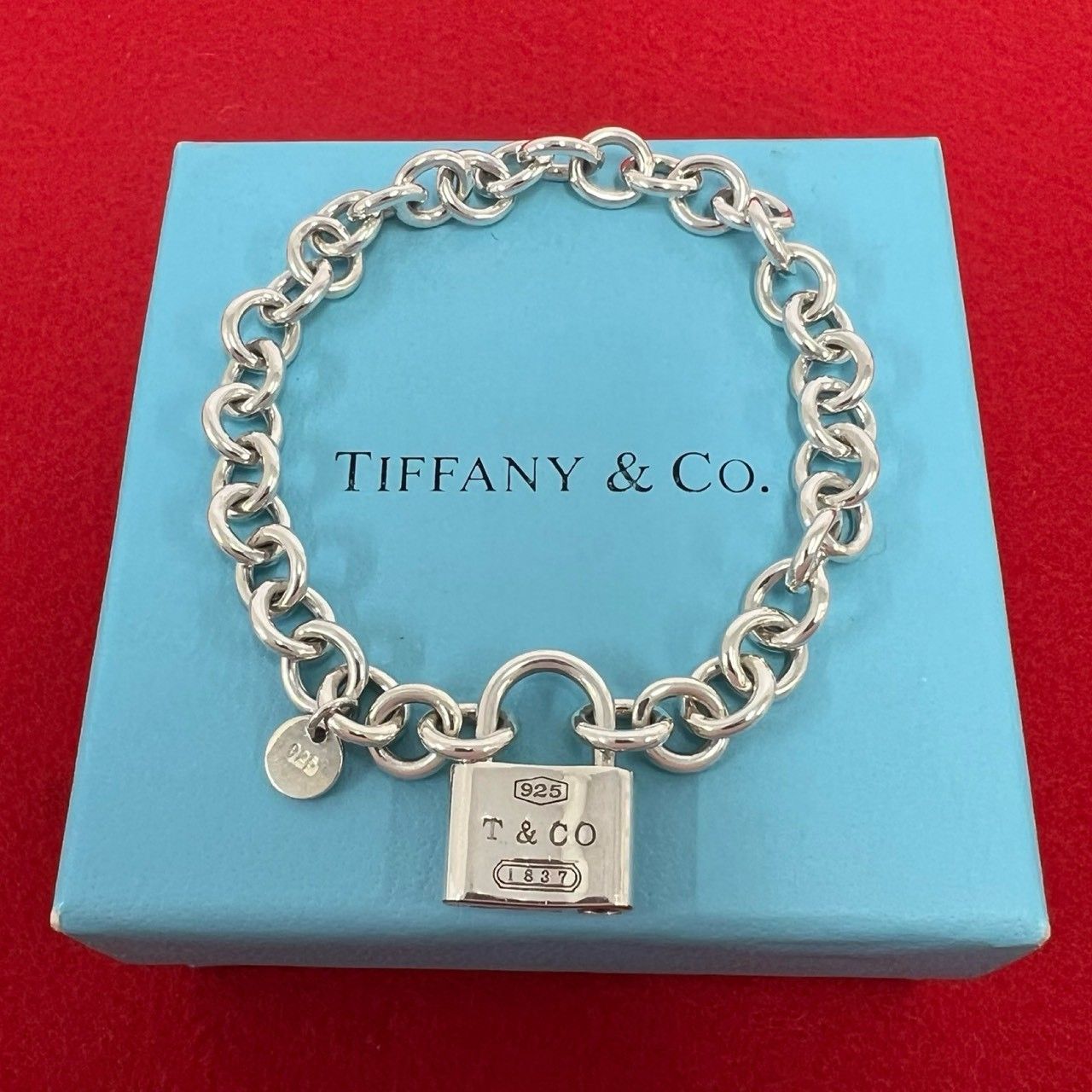 極 美品 TIFFANY&Co. ティファニー ロック ブレスレット シルバー925