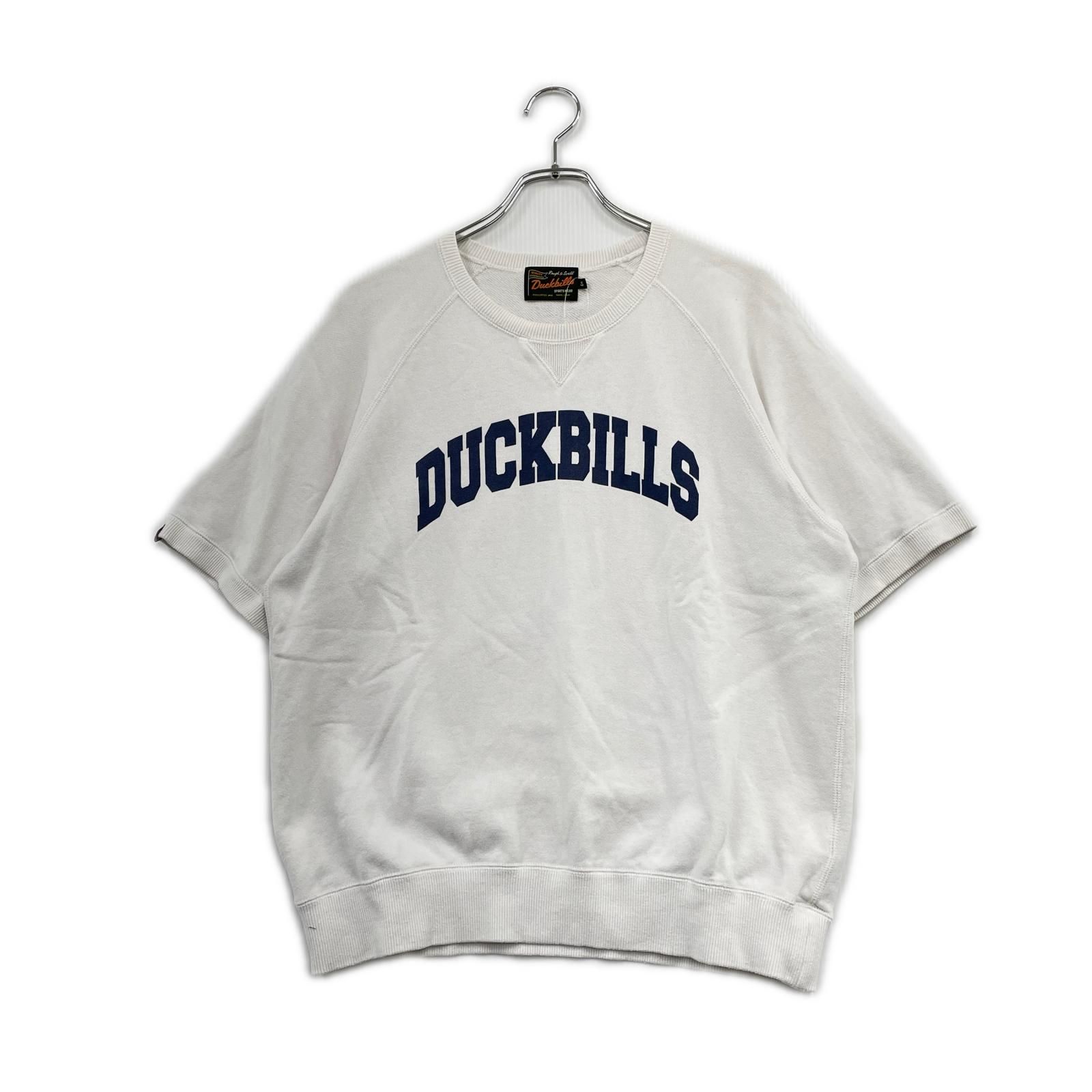中古 メンズ ラフ＆スウェル rough&swell 半袖シャツ S ホワイト 白 スウェット ロゴ