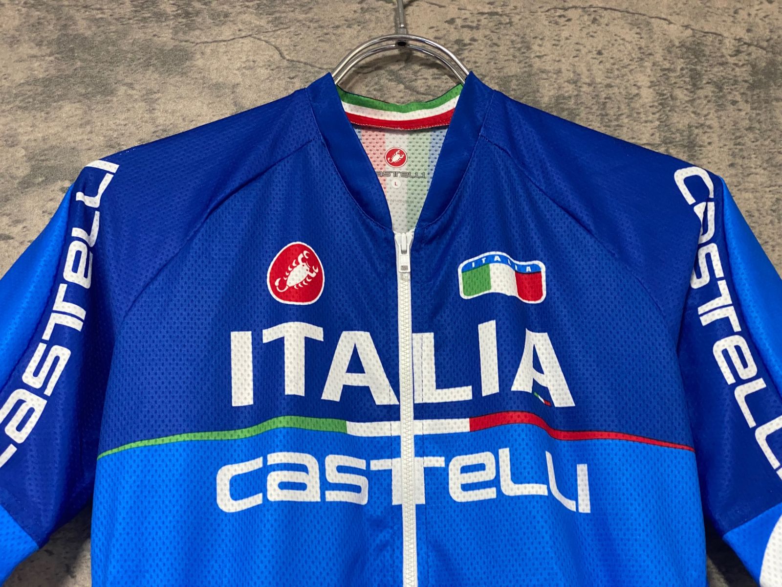 KJ759 カステリ CASTELLI 半袖 サイクルジャージ 青 L - メルカリ