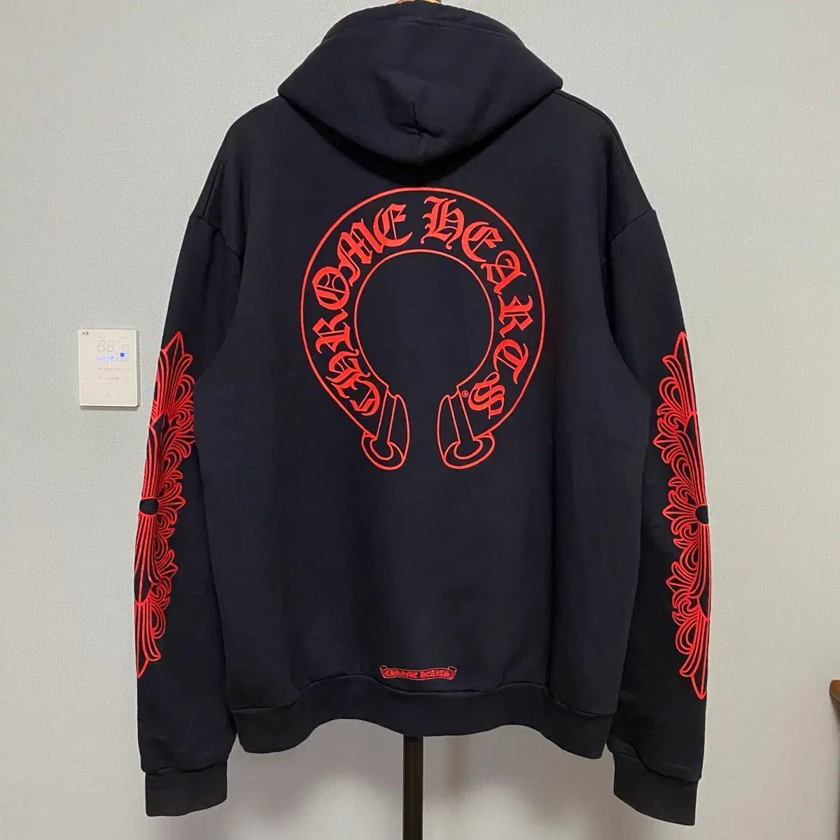 L CHROME HEARTS ホースシュー フローラル フード ネイビー