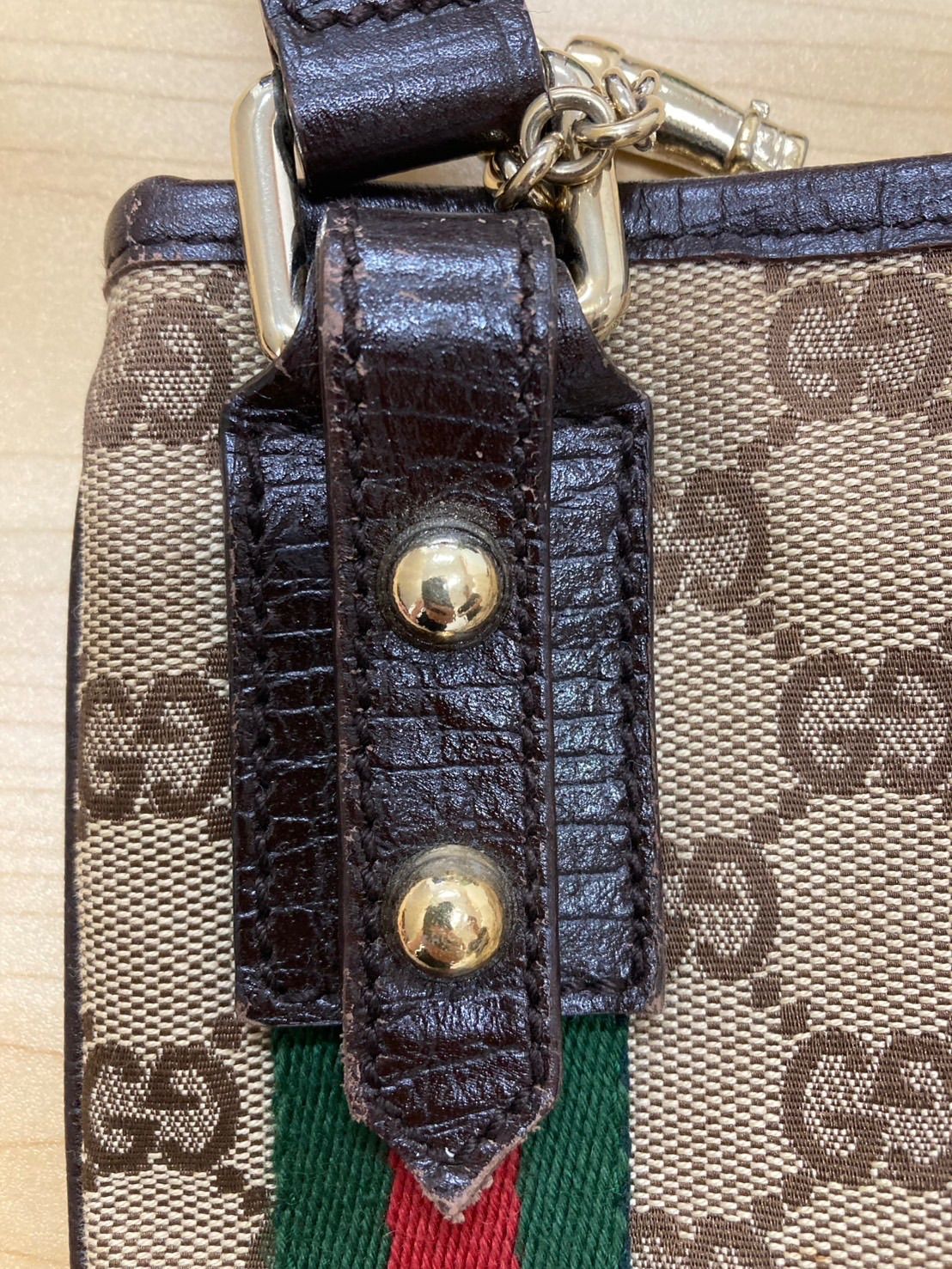 GUCCI グッチ GGキャンバス シェリーライン ショルダーバッグ チャーム