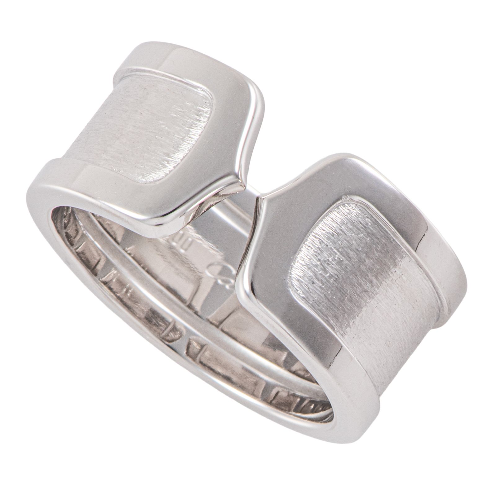 Cartier カルティエ C2 リング LM 指輪 16号 K18WG シルバー【中古