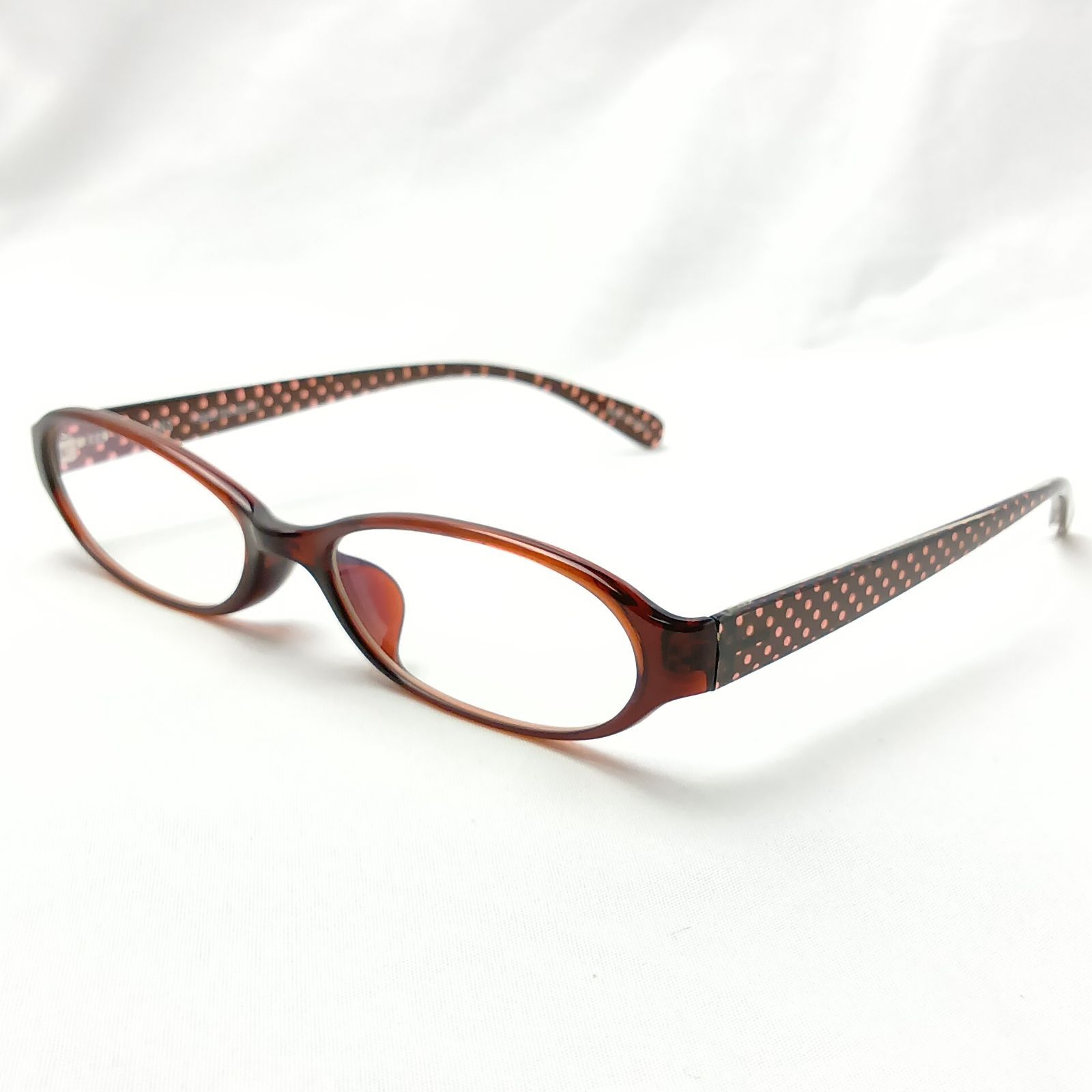 JINS Jeans Glasses Frame Airframe Airframe Brown Dot Pattern +SWISS Technology TR-11A-012 52 16 142 Y2K Archive Vintage 90s Retro Classic Good Product No Sticky