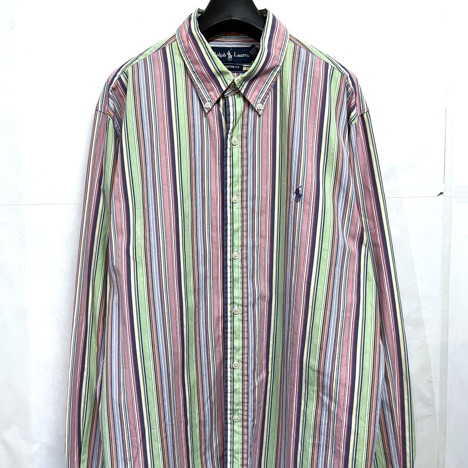 ラルフローレン☆ワンポイント刺繍ロゴボールドストライプシャツ 90s 90s ヴィンテージ RALPH LAUREN｜ラルフローレン ワンポイント刺繍