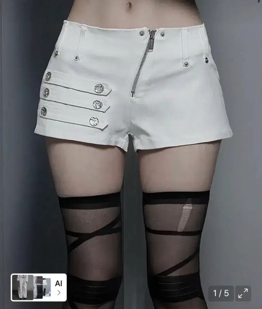 エトオソメ ナポレオン ジッパー ショーツ ハーフパンツ 白