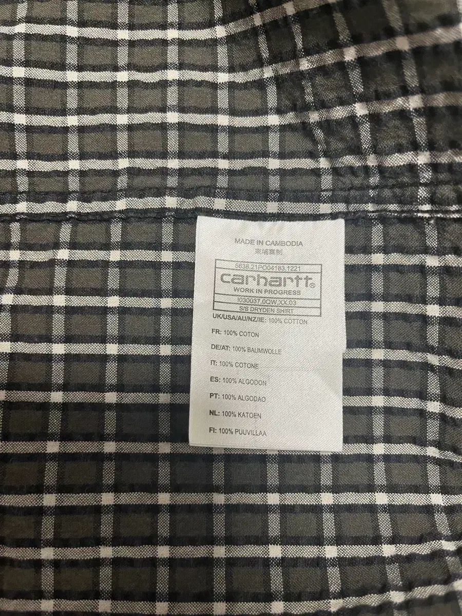 Carhartt WIP ドライシアサッカー チェック シャツ XL