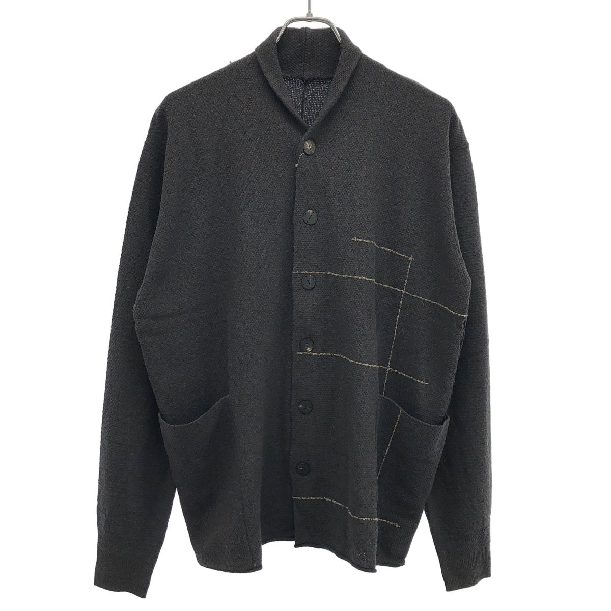 RT-106642　未使用　DEVOA　カーディガン　チャコールグレー DEVOA デヴォア 24AW Knit Cardigan Cotton / Nylon / Acrylic