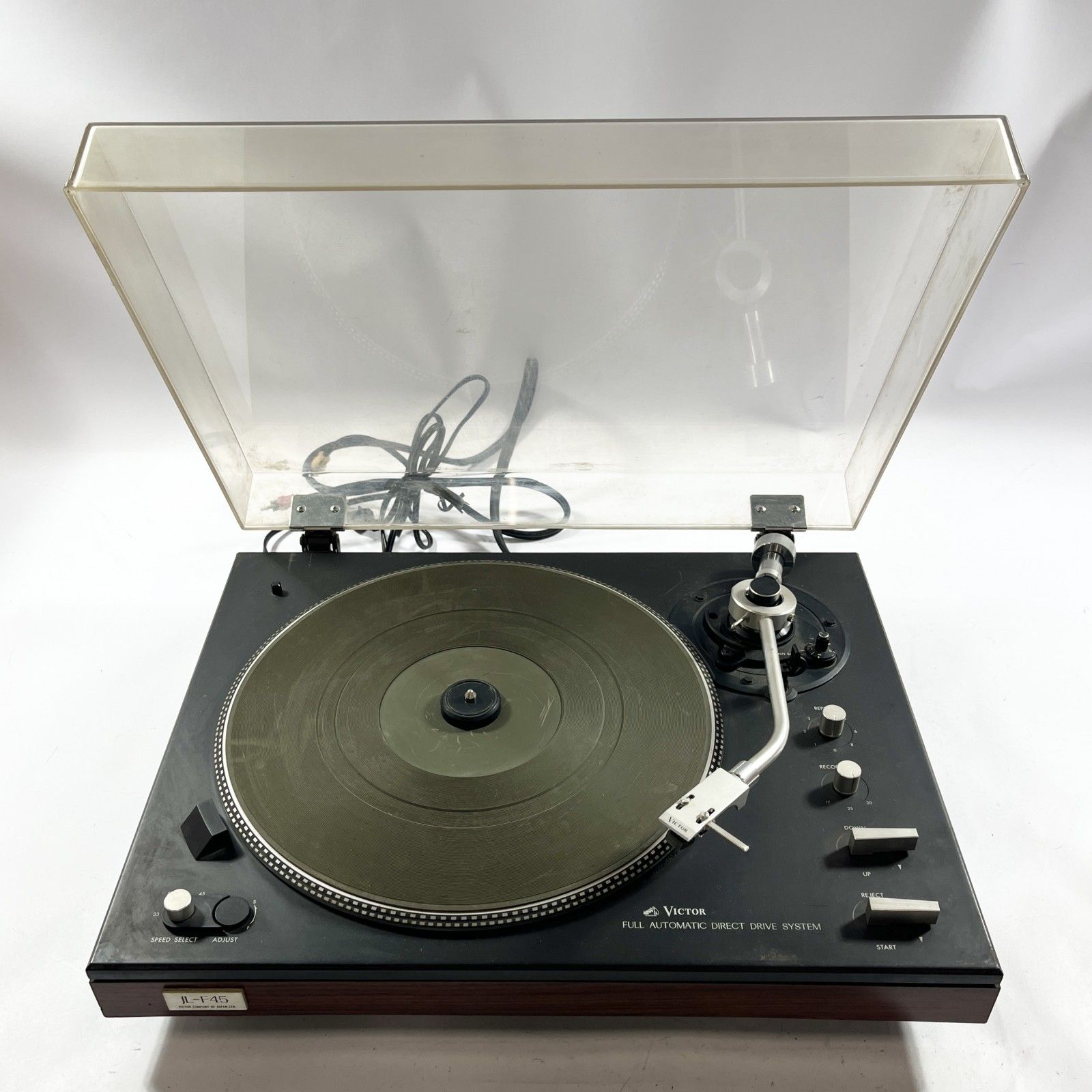 ★ Victor JL-F45 レコードプレーヤー ダイレクトドライブ ビクター ターンテーブル フルオート 音響機器 レトロ オーディオ 家電 本体 ウッド ジャンク品