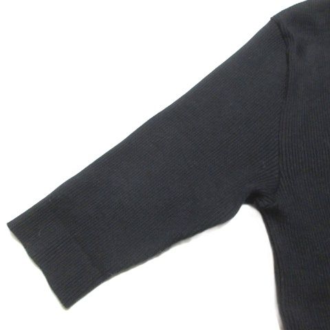 オーラリー AURALEE 美品 COTTON HIGH GAUGE RIB KNIT POLO BLACK