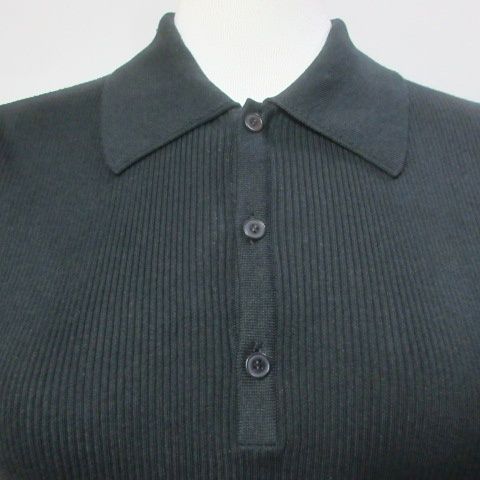 AURALEE オーラリー コットンリブニットポロ プルオーバー オーラリー AURALEE 美品 COTTON HIGH GAUGE RIB KNIT POLO BLACK