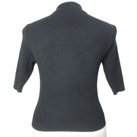 オーラリー AURALEE 美品 COTTON HIGH GAUGE RIB KNIT POLO BLACK