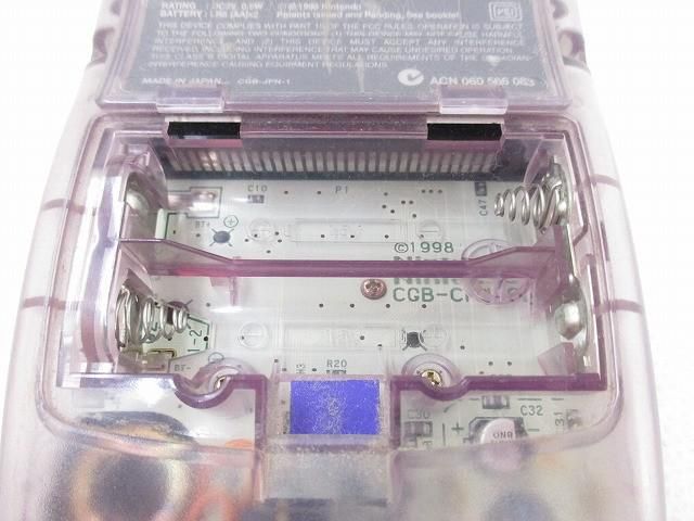 ジャンク品 ゲーム ゲームボーイカラー CGB-001 クリアパープル 通電