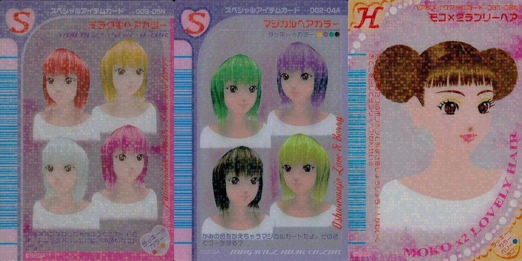 EG18 Love Bellio Fashion Witch Love Belly Card Summary Special Item Hair Makeup Miracle Hair Color Magical Hair Color Moco x 2 Lovely Hair 3 Sheets 003-05N 002-04A 031-06N Sega Clear Card
