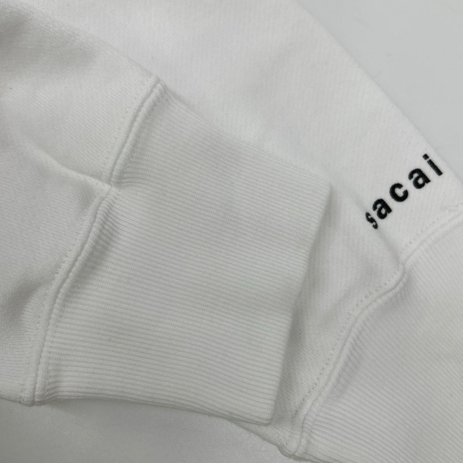 sacai サカイ 【×KAWS】21年製 21-0283S ホワイト ロゴ刺繍 フーディ 1