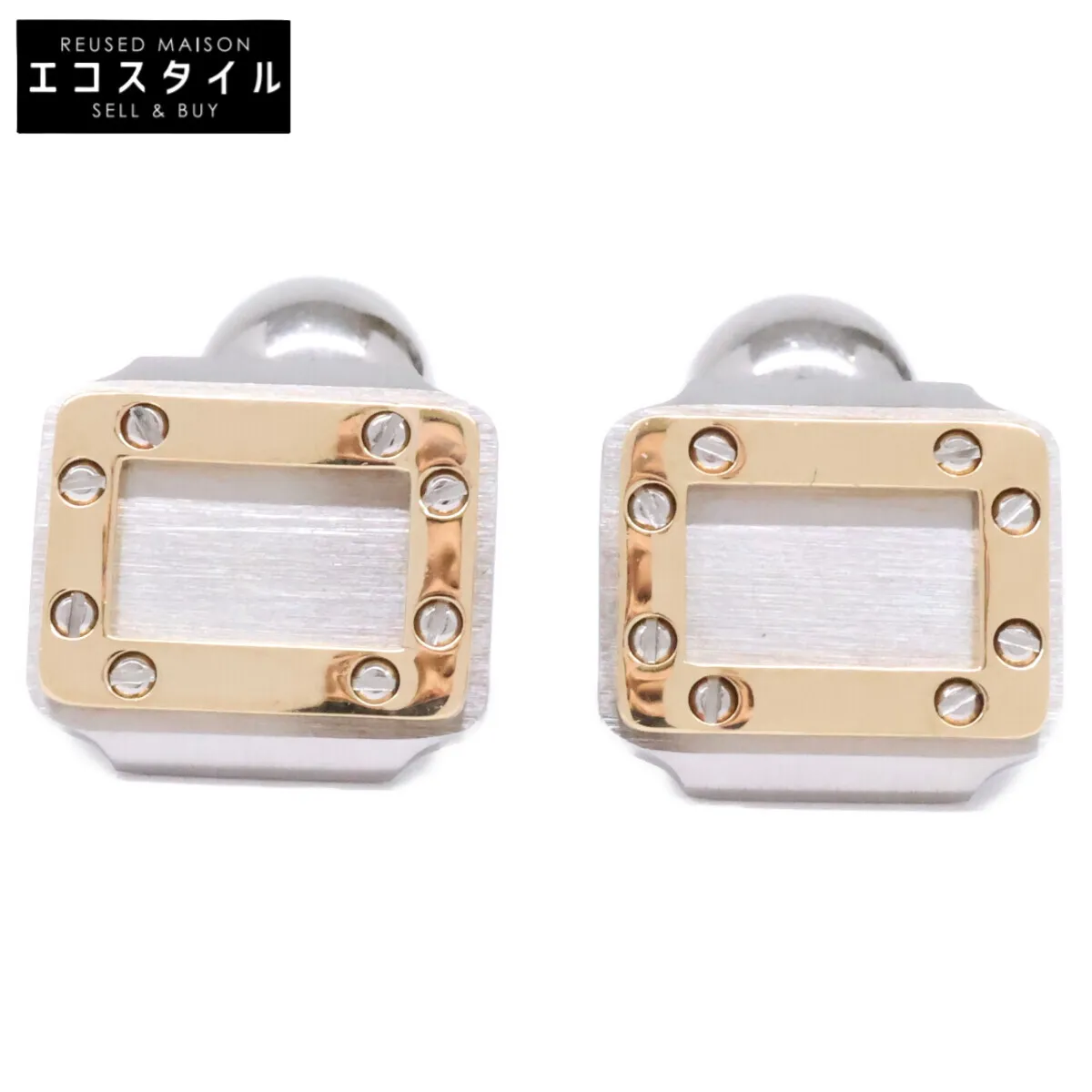 Cartier カルティエ 仕上げ済み サントス 18Kコンビ カフリンクス
