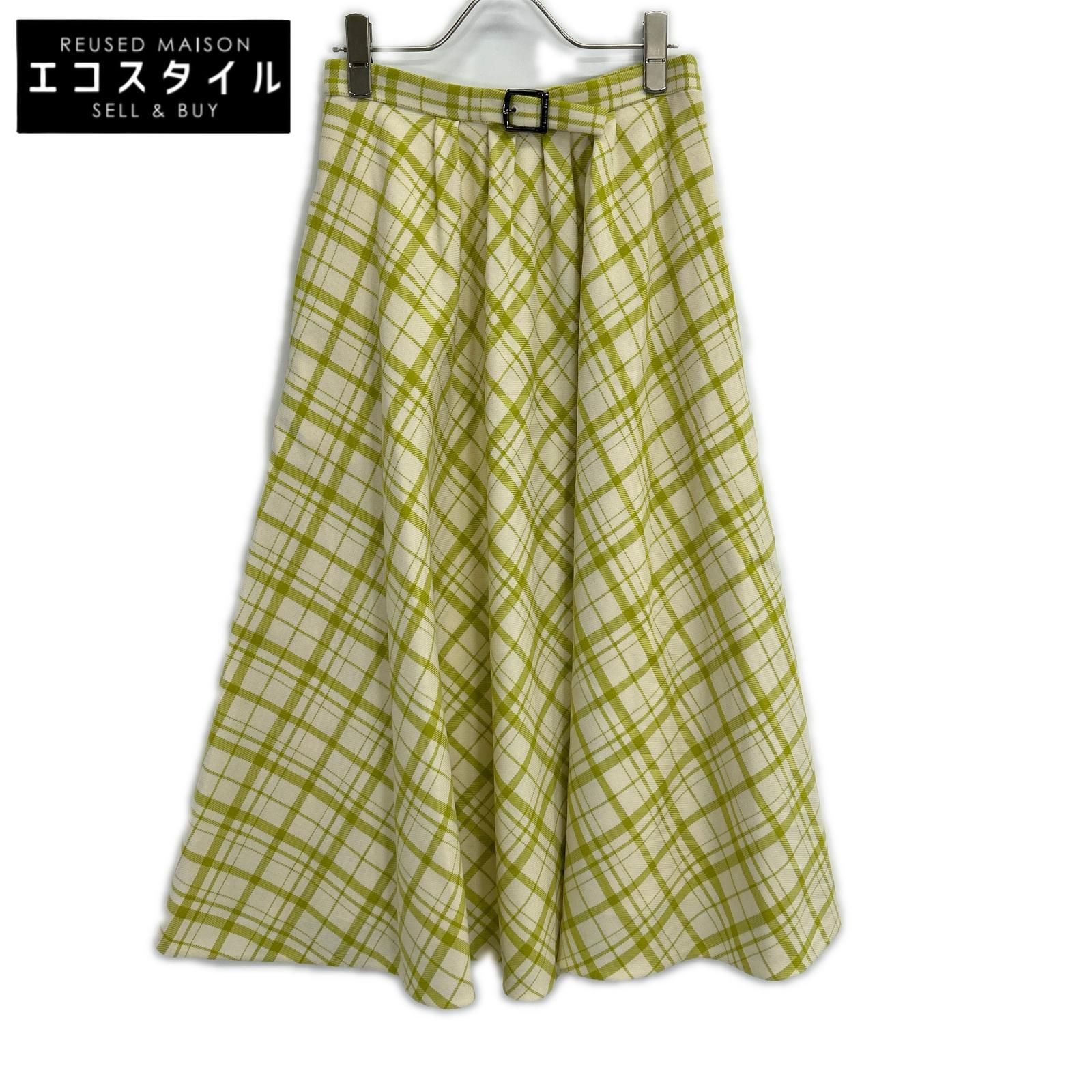 DIOR　ディオール　141J46A1342 チェック柄 フレアスカート　F36