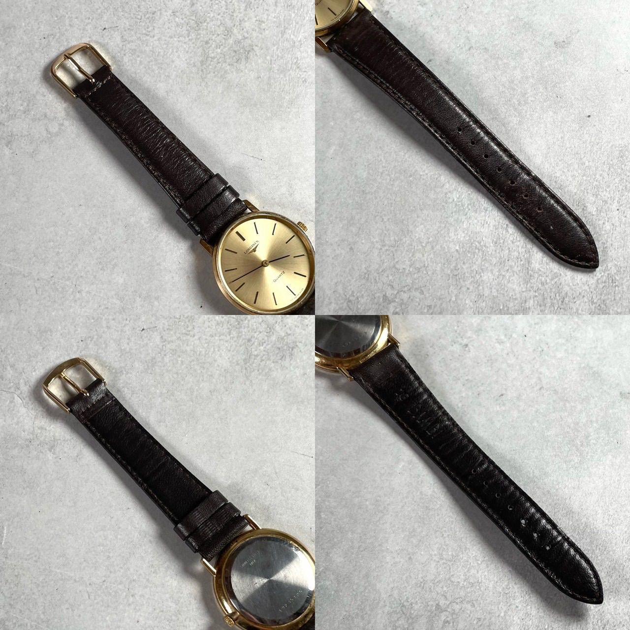 電池新品/稼働品】LONGINES ロンジン クォーツ ゴールド文字盤 腕時計