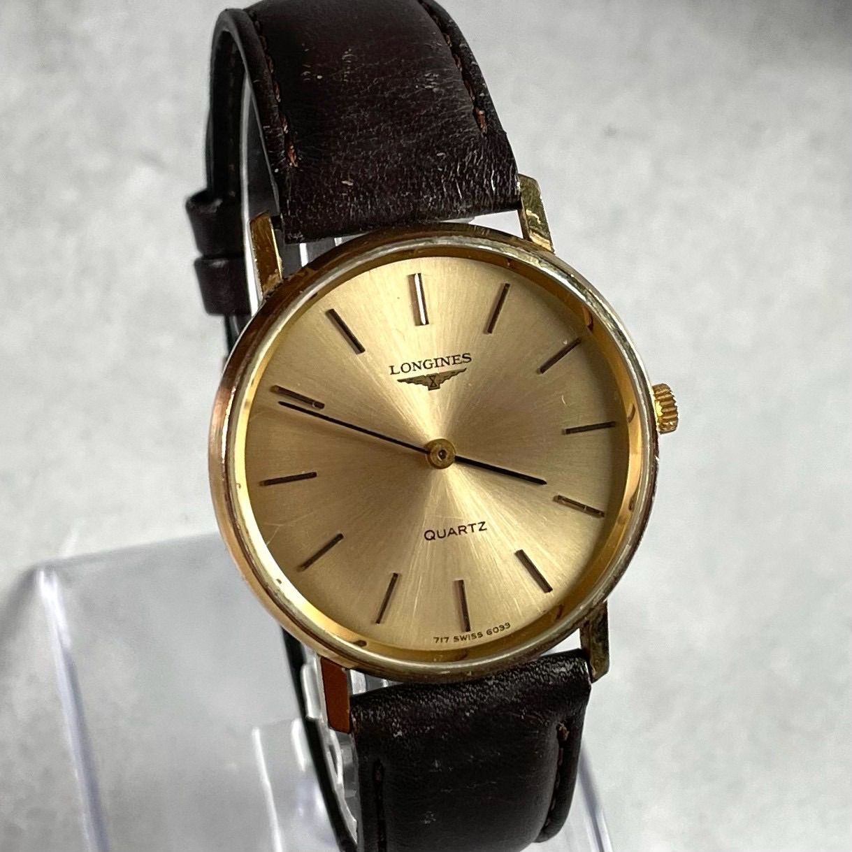 電池新品/稼働品】LONGINES ロンジン クォーツ ゴールド文字盤 腕時計