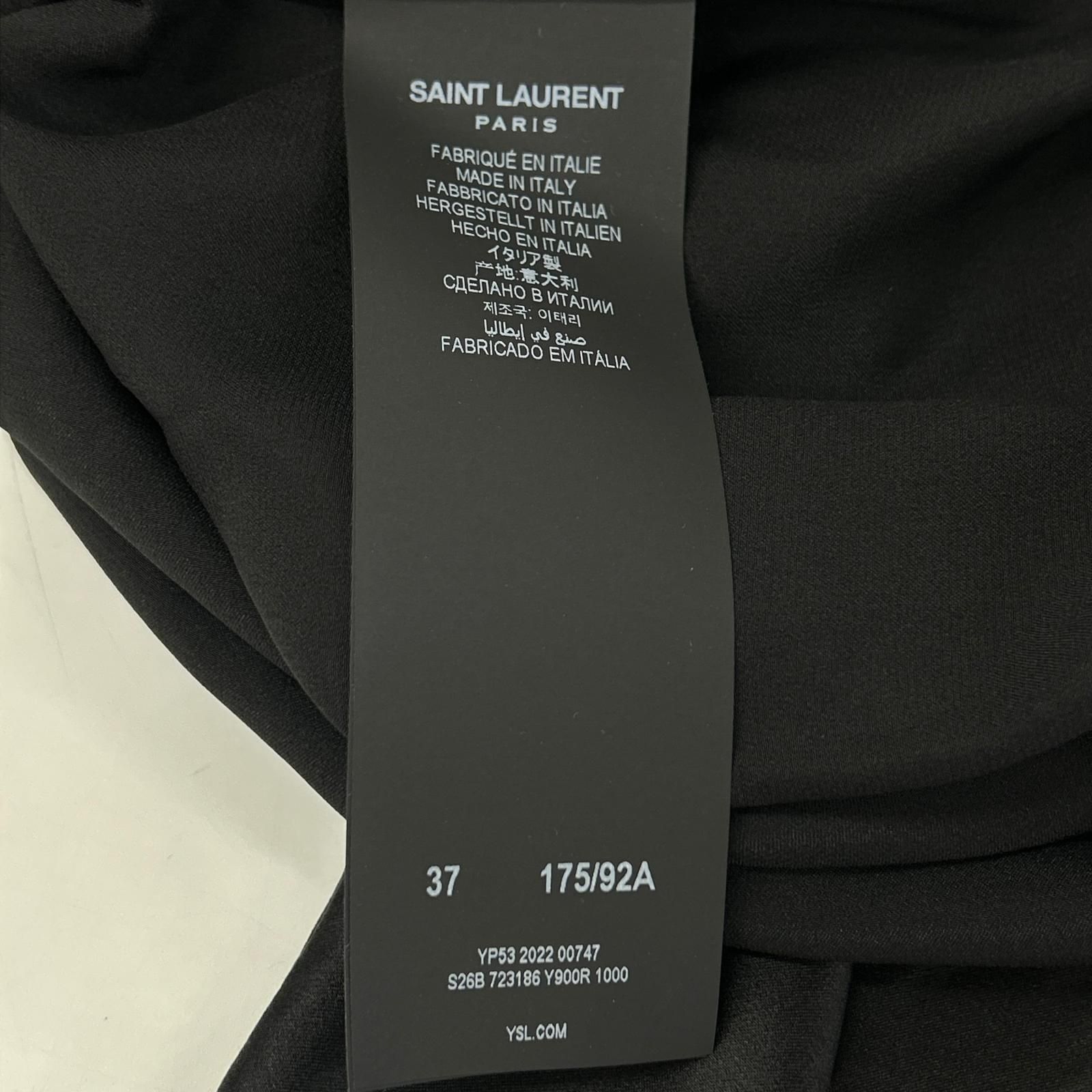 SAINT LAURENT PARIS サンローランパリ 22年 ブラック 723186 クレープ