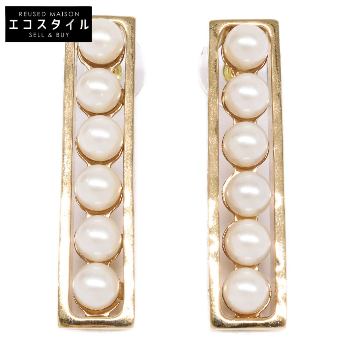 CHANEL　シャネル　美品 B23 K 6Pパール ロゴプレート