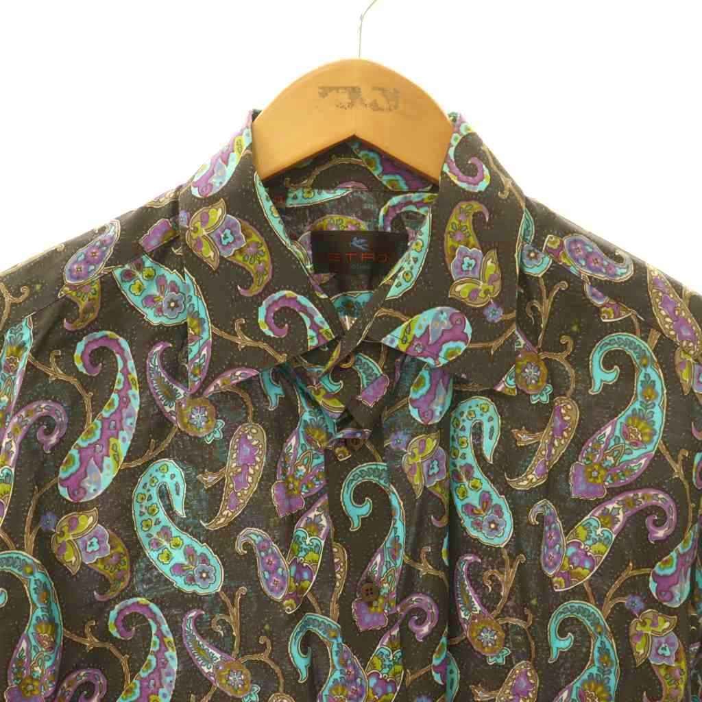 エトロ ETRO ペイズリー 長袖シャツ 総柄 43 ブラウン /HK □OS - メルカリ