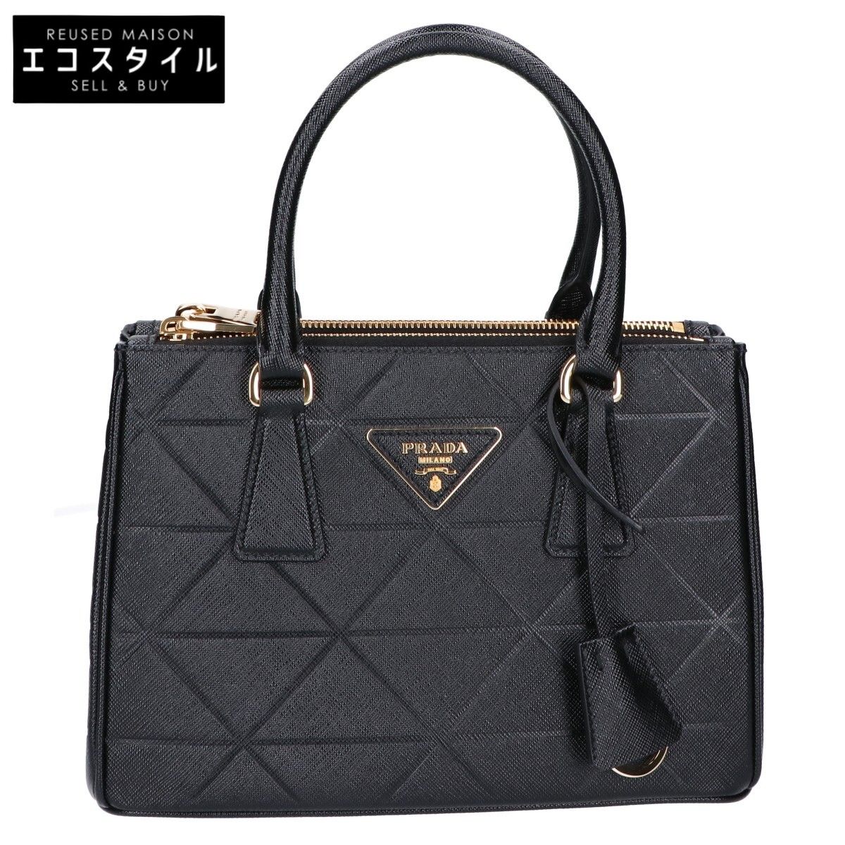 PRADA　プラダ　美品 68973 ガリレア スモール トライアングルロゴ サフィアーノ 2WAYショルダーバッグ 136,950円