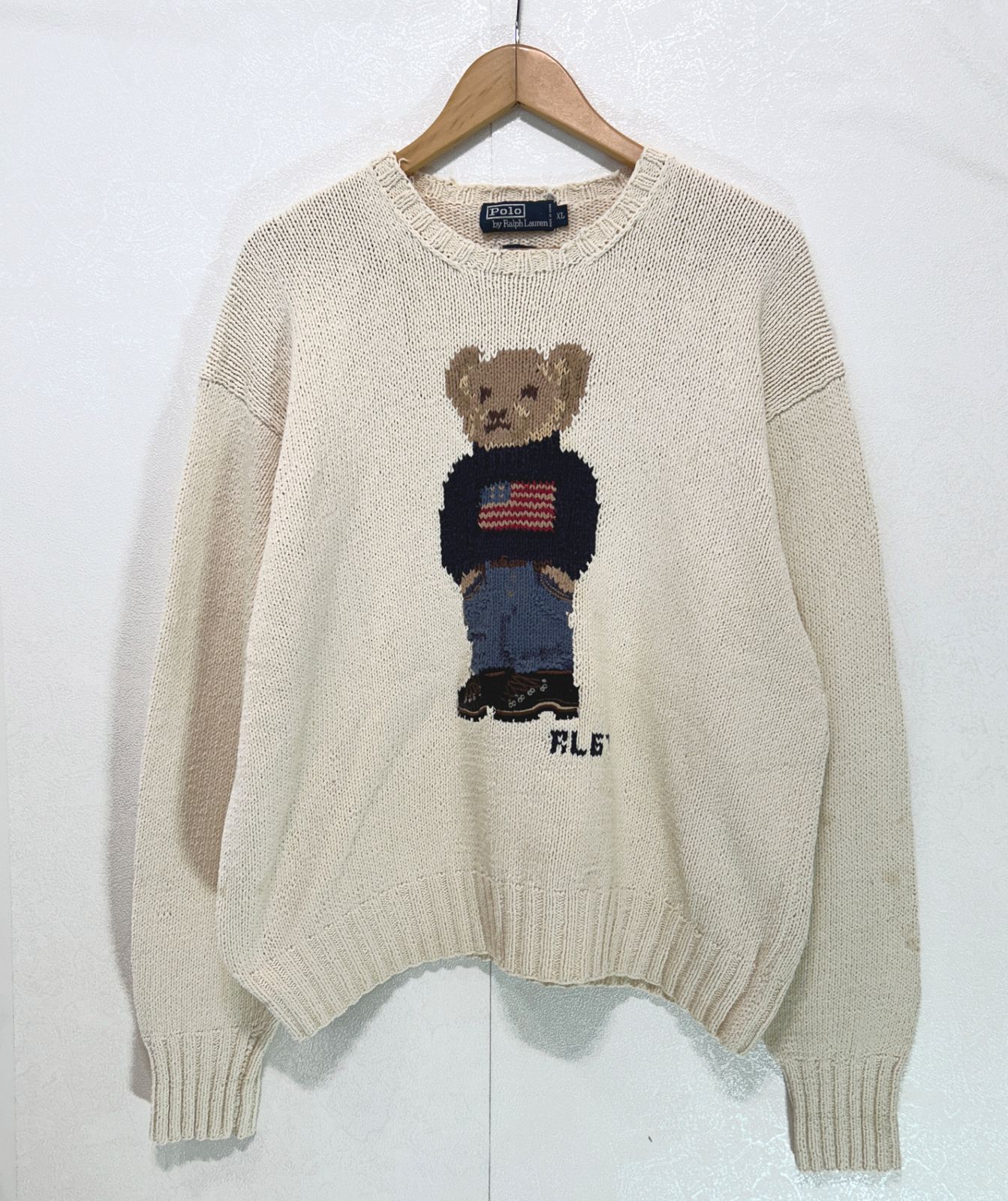 POLO Ralph Lauren (XL) ポロ ベア ニット 長袖 セーター 90s ポロ
