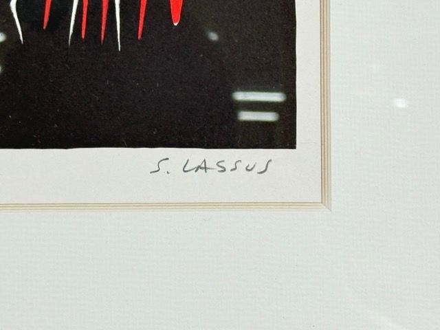 セルジュ・ラシス Serge Lassus 【秋の乗馬】リトグラフ 画寸約