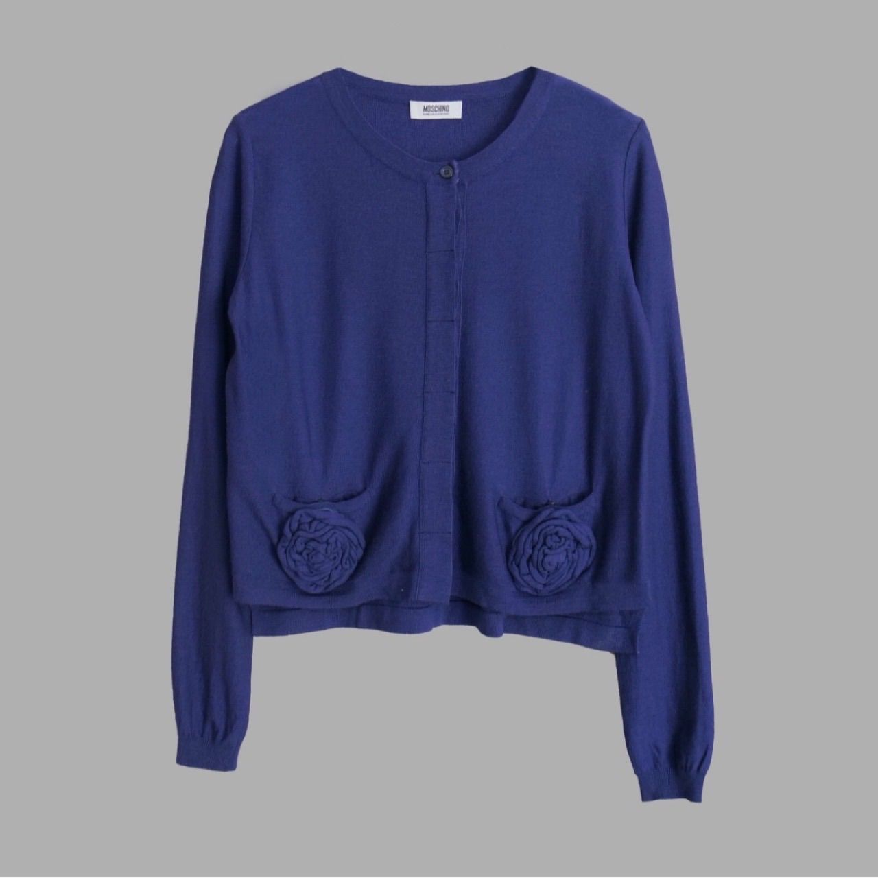 美品】モスキーノ カーディガン 薔薇 ネイビーMoschino Cheap and Chic
