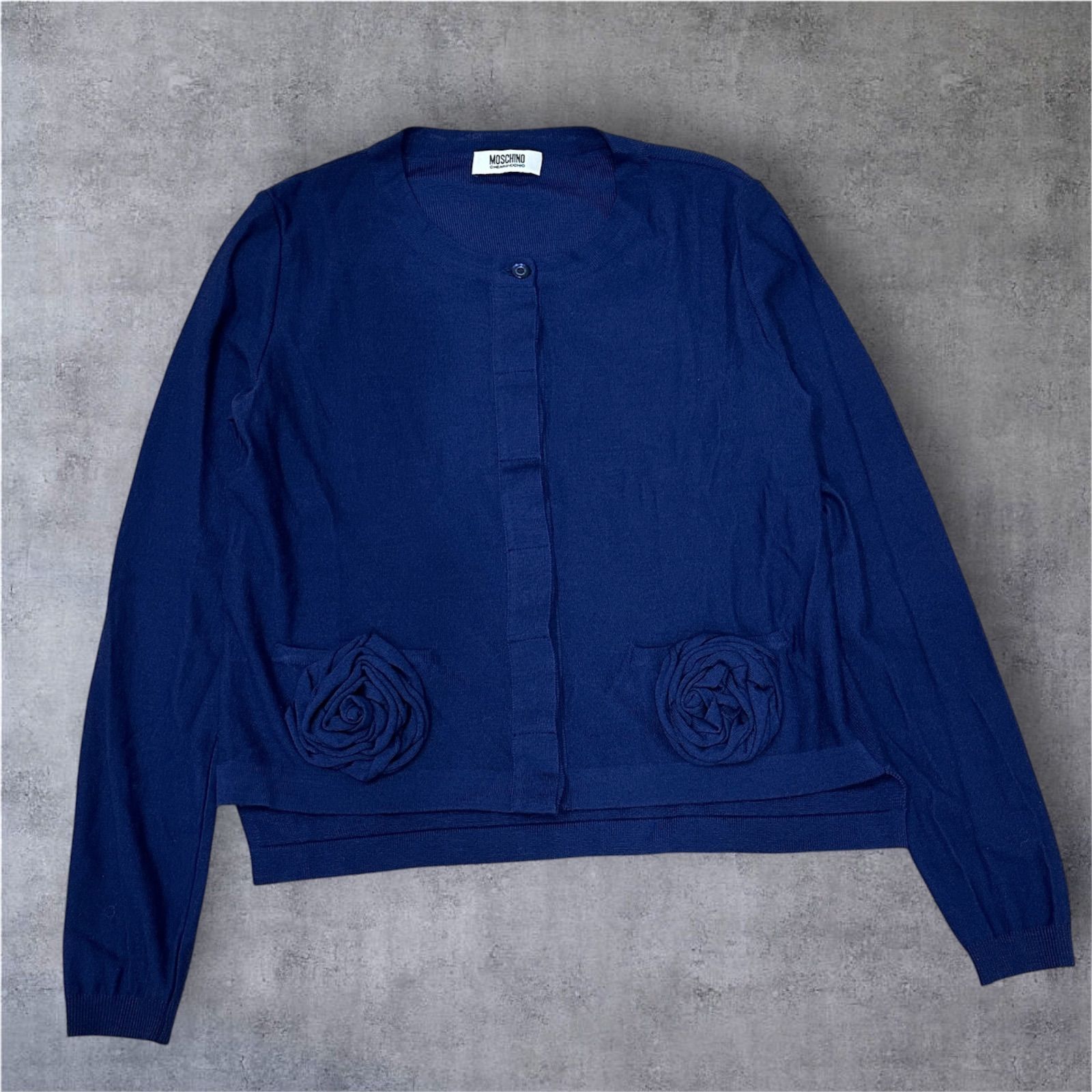 美品】モスキーノ カーディガン 薔薇 ネイビーMoschino Cheap and Chic
