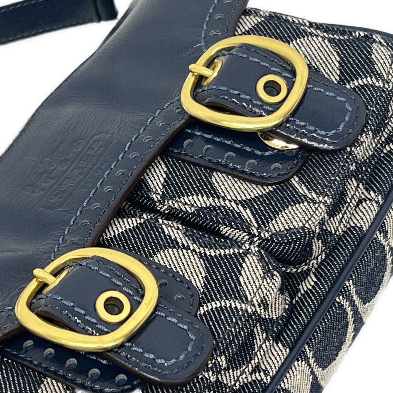 COACH コーチ ショルダーバッグ 斜め掛け デニム エナメル