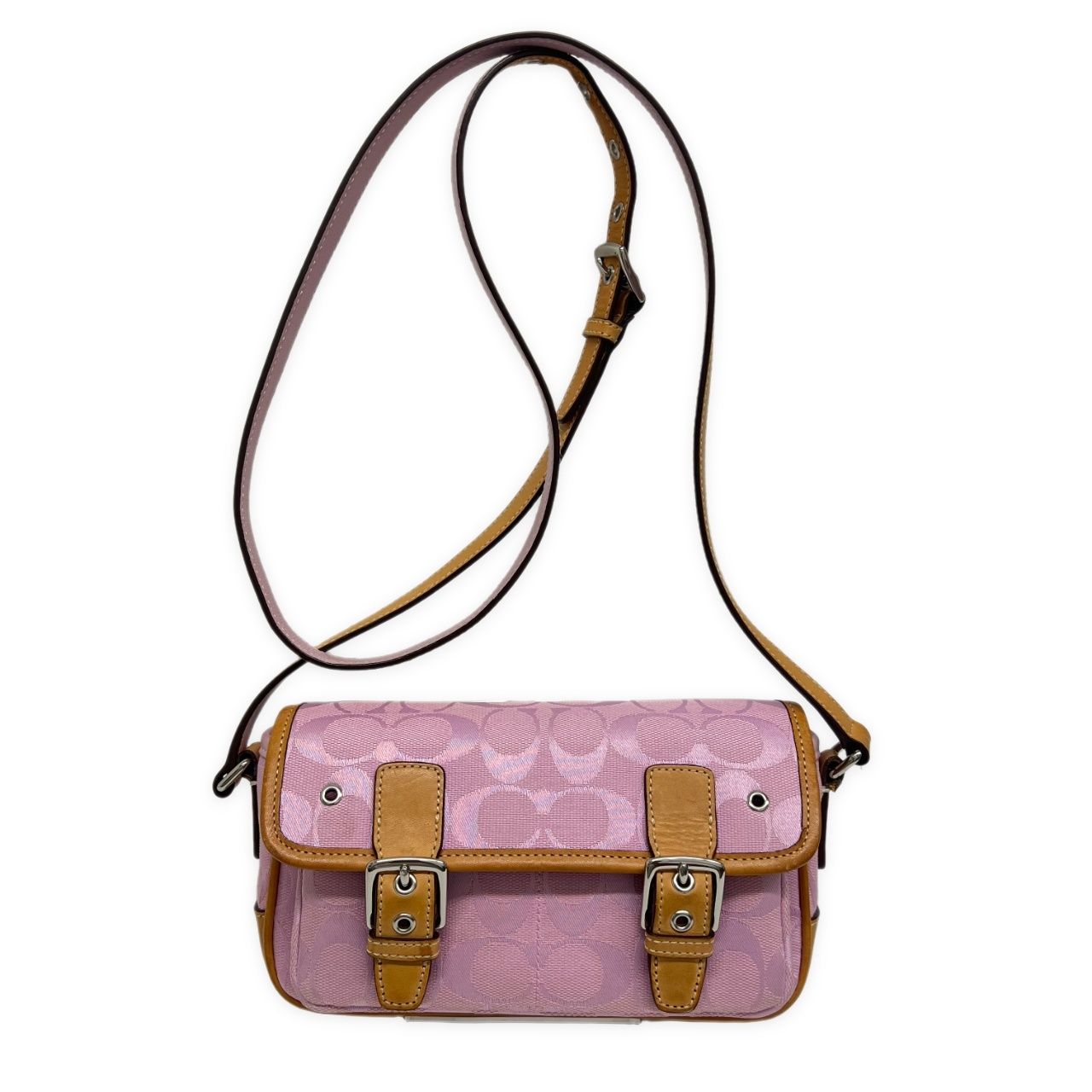 COACH コーチ ショルダーバッグ 斜め掛け シグネチャー ピンク 6844 