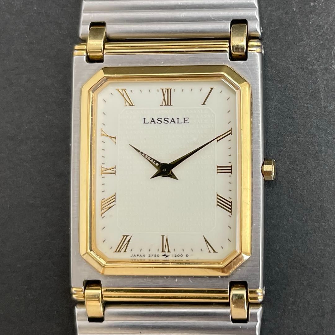 SEIKO LASSALE 2F50-5950 スクエア コンビ シルバー＆ゴールド 高級