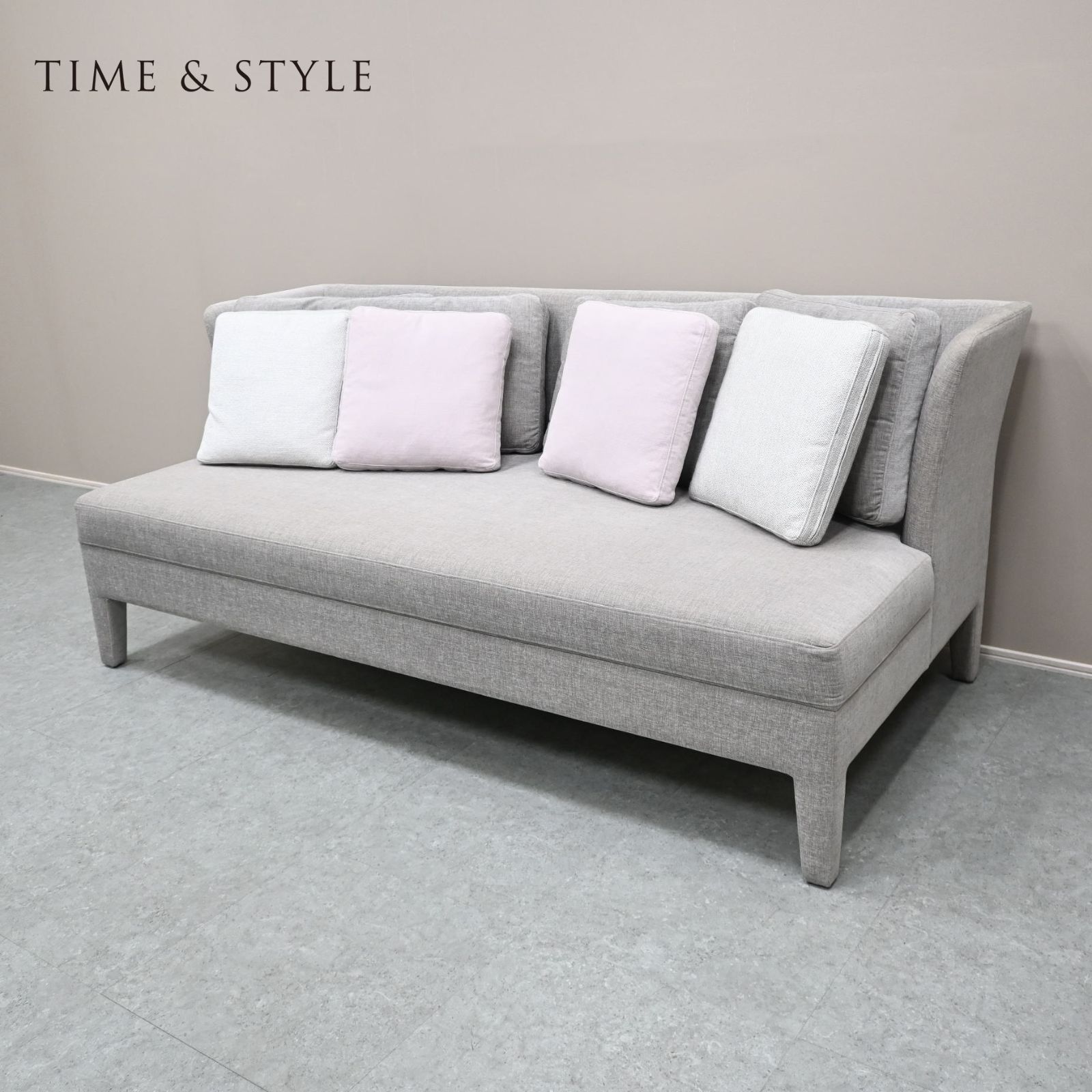 ☆TIME＆STYLE☆タイム＆スタイル 3人掛けソファ ファブリック バック