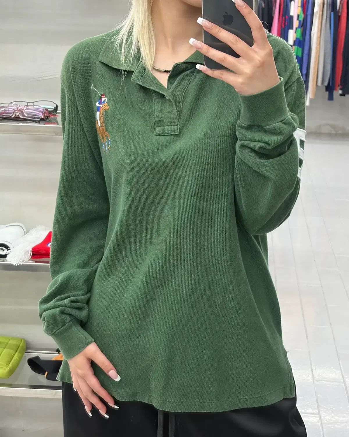 (L) ポロ ビックポニー ロングスリーブ Tシャツ
