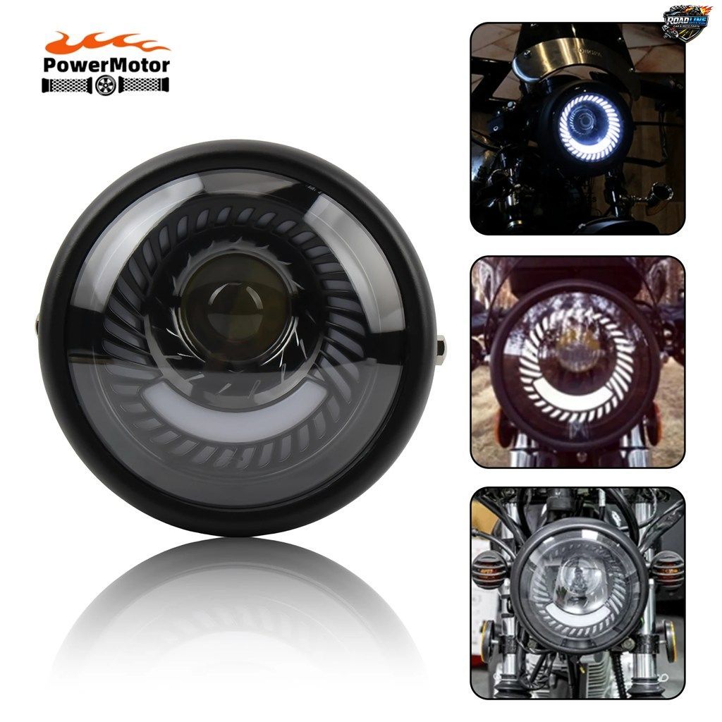 6.5 inch motorcycle round LED headlight for cruiser, chopper, cafe racer, bike parts, headlamp accessories