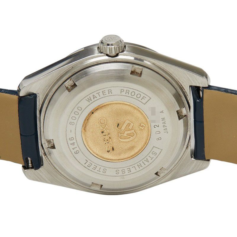 セイコー グランドセイコー 腕時計 6146-8000 シルバー ステンレススチール レザー メンズ SEIKO【1-0279005】