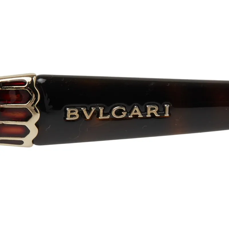 ブルガリ ロゴ プラスチック ラインストーン ブラウン サングラス 1206【中古】BVLGARI ブルガリ ロゴ サングラス ブラウン プラスチック レディース BVLGARI