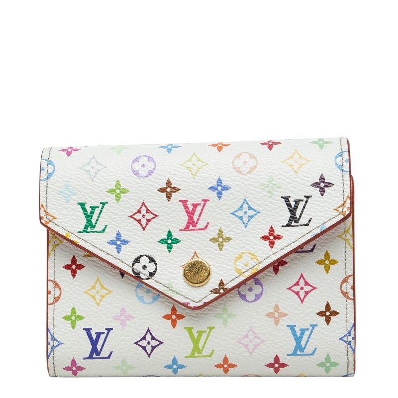 ルイ ヴィトン LV×TM モノグラム マルチカラー ポルトフォイユ ヴィクトリーヌ 二つ折り財布 M28387 ホワイト PVC レディース LOUIS VUITTON【228-82470】