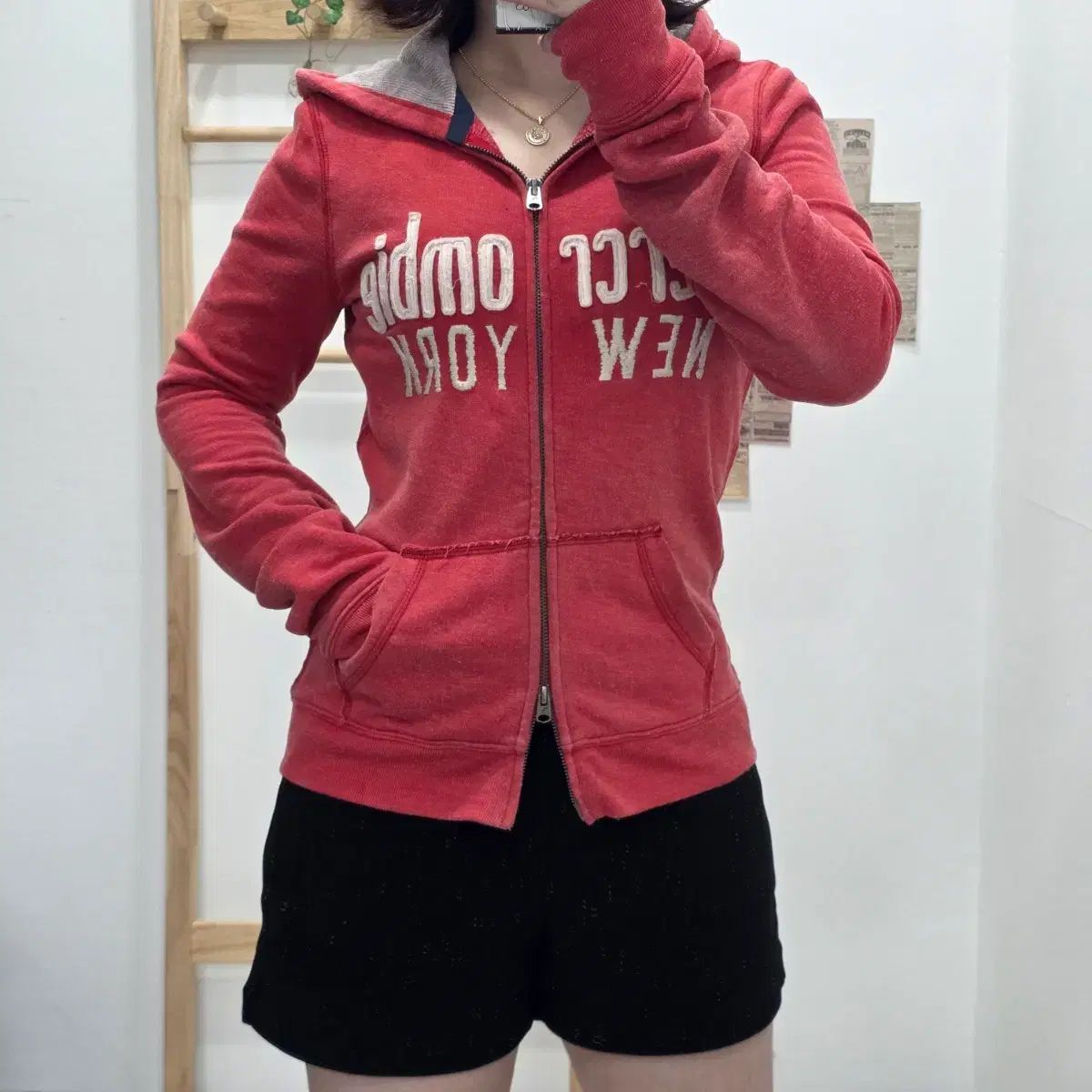 フリップ XL/スリムフィット タイトフィット Abercrombie ツーウェイ フードジップアップ