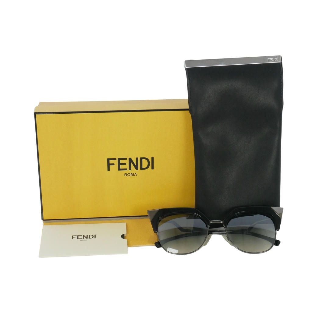 フェンディ FENDI キャットアイ サングラス アイウェア 54□18 140 黒