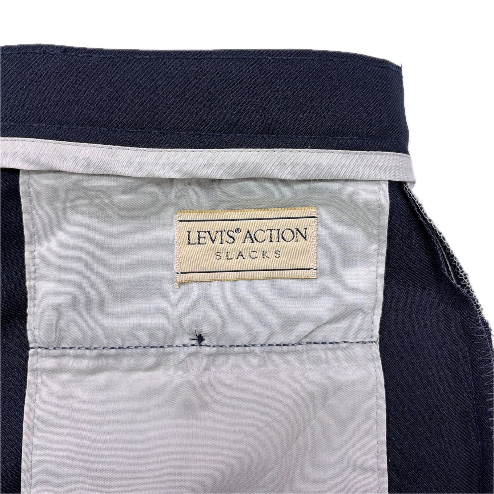 80s LEVIS リーバイス アクションスラックス パンツ 紺 ネイビー W34