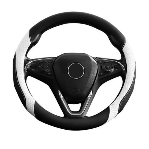 マツダ ＣＸ?６０ ハンドルカバー ステアリングカバー O型 ツートン 握りやすい 薄いタイプ 潤い手触り 滑り止め 耐熱 高級合成革 車用品 カーアクセサリー 1P ブラック＆ホワイト BO068ts d484c370 6,818円