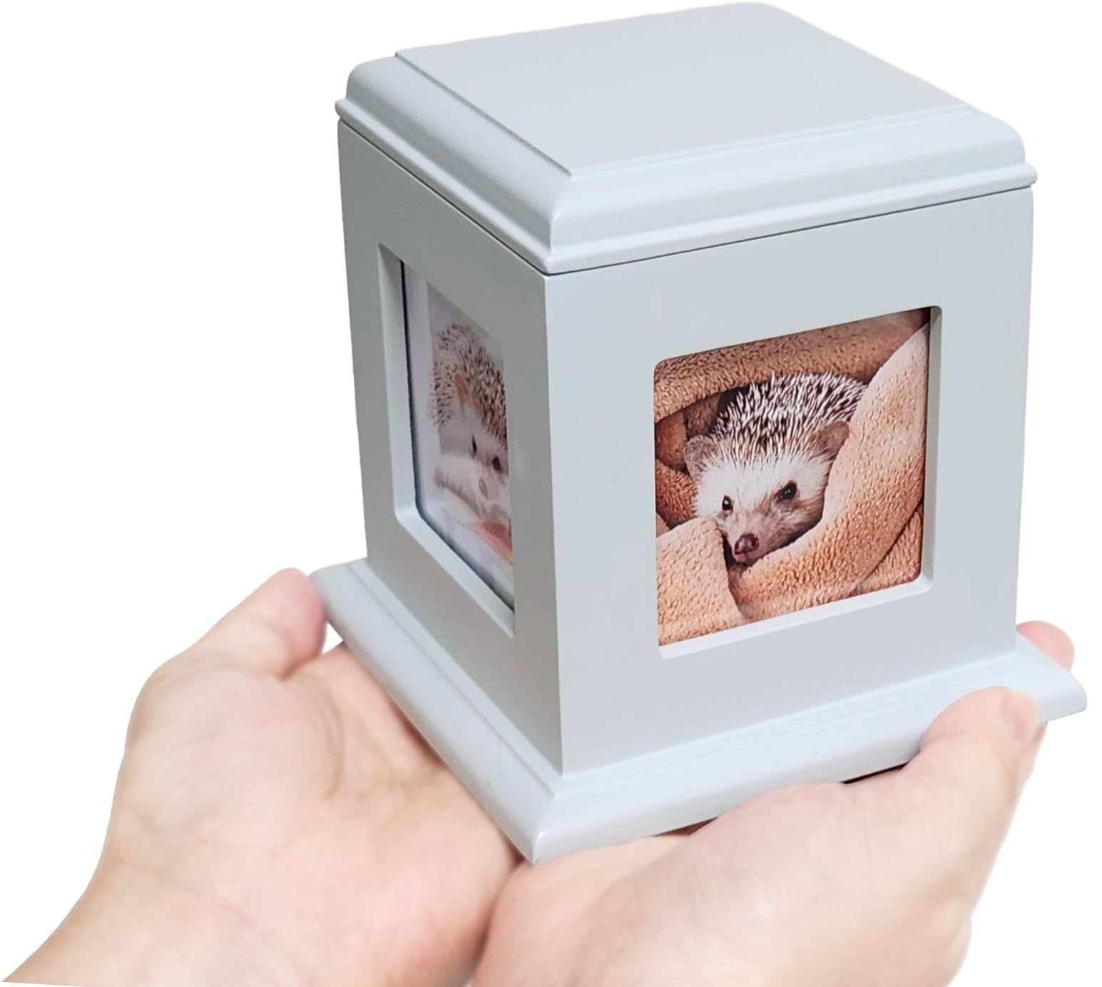 Rest in peace.【ご供養BOXミニ】蓋無地・小動物用・分骨用 手元供養 卓上メモリアルボックス フォトフレーム付き ミニ骨壷入れ ペット供養 コンパクトペット仏壇 ２寸骨壺収納 [ペットのしっぽ] 7,500円