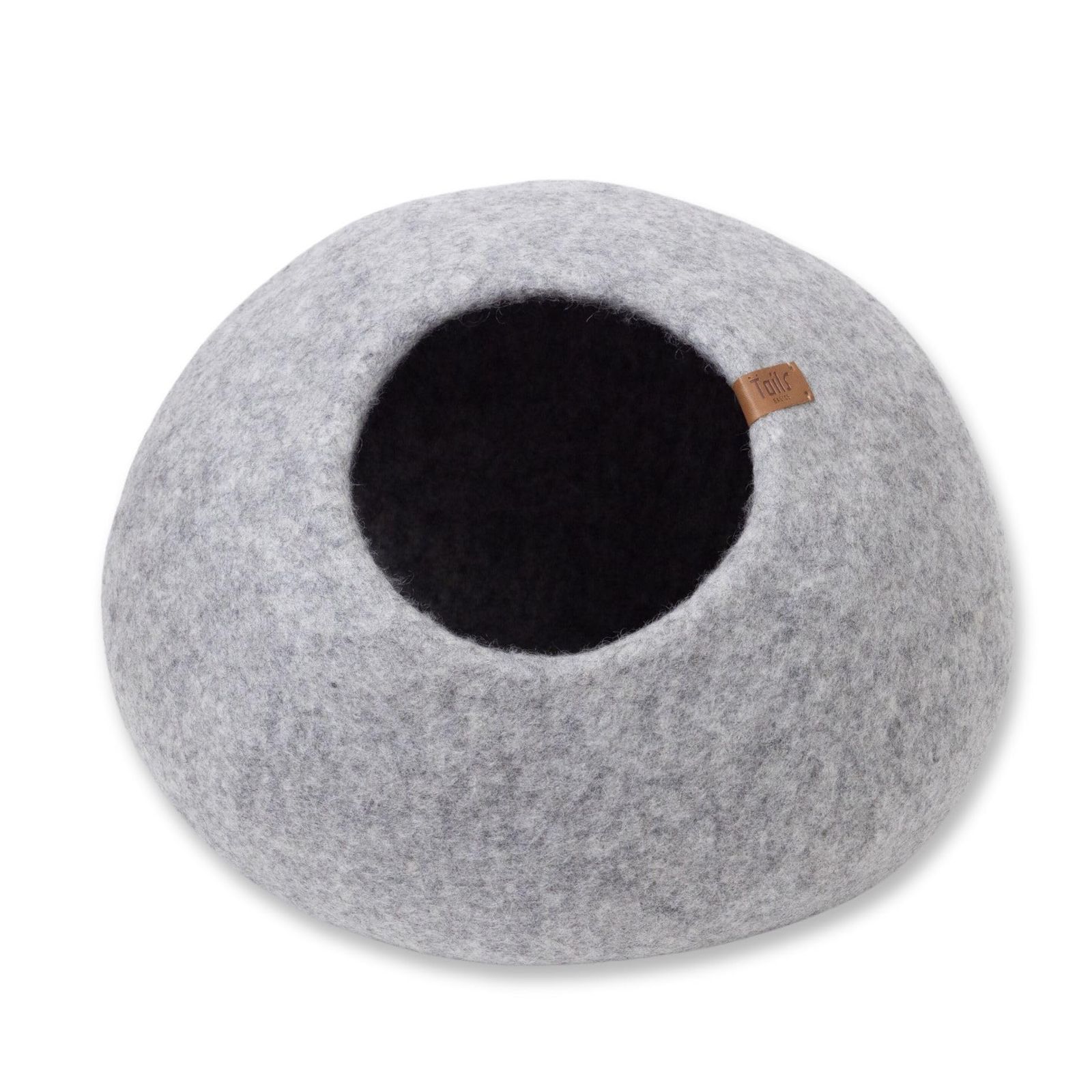 Tails BASICS ペブル Pebble ねこ ハウス ベッド キャット ドーム 猫 ちぐら かまくら キャットケーブ ハンドメイド 洗える 冬 夏 通年 ウール フェルト シンプル ミニマル モダン (ライトグレー, M)