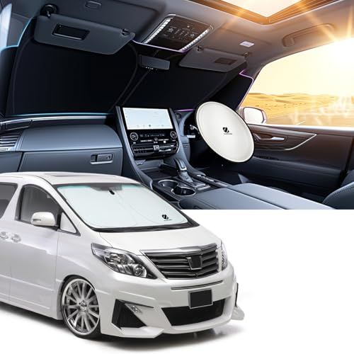 アルファード 20系 適用 車 フロントガラス サンシェード 日除け 革新的な4層構造 遮熱 カーシェード 車種専用 20系 対応 しかっりフィット 遮光断熱 内装劣化防止 フロントサンシェード 2WAY収納袋付き 収納しやすい ハンドル保護 0d887087