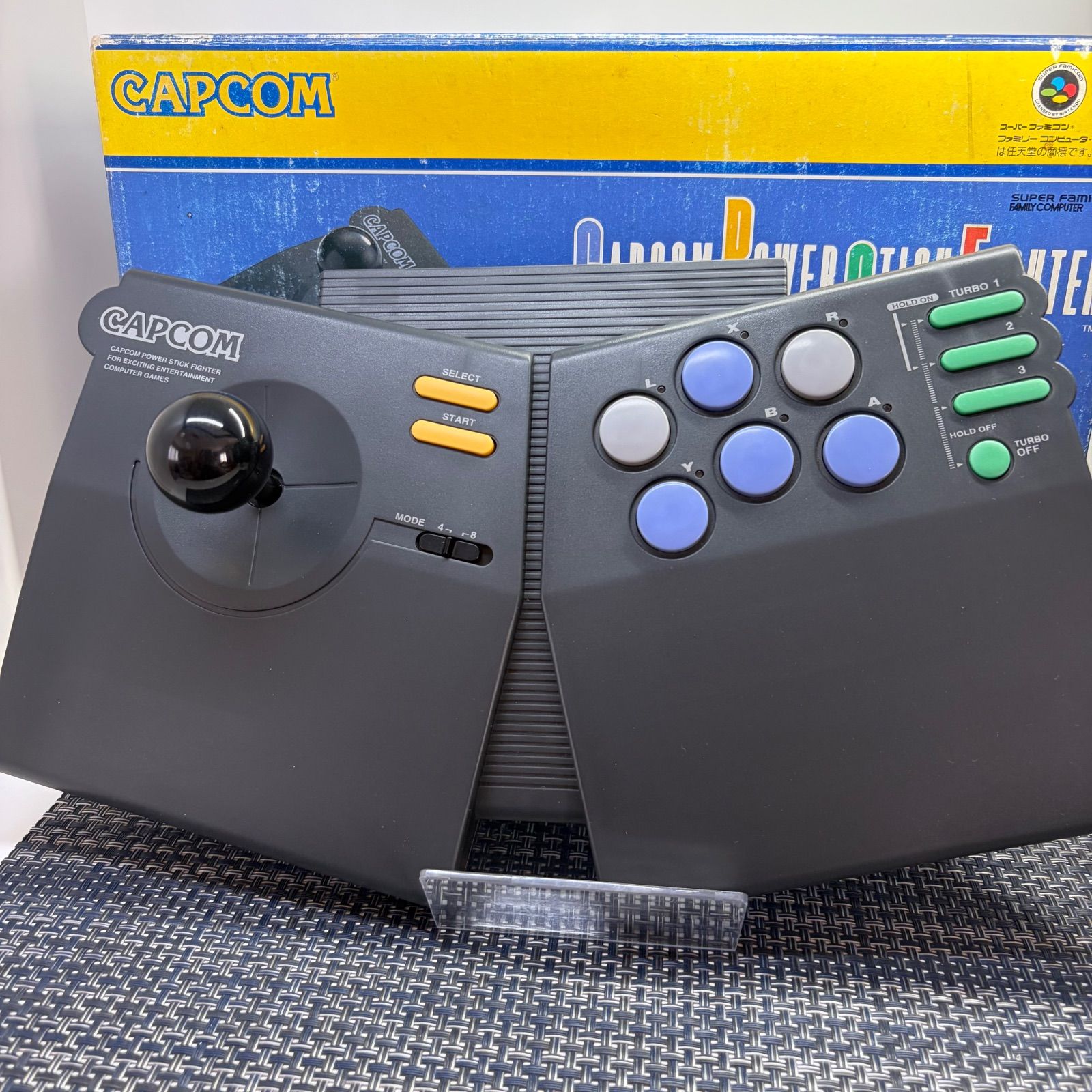 【動作確認済】SFC CAPCOM カプコンパワースティックファイター スーファミ ファミコン 化粧箱付き