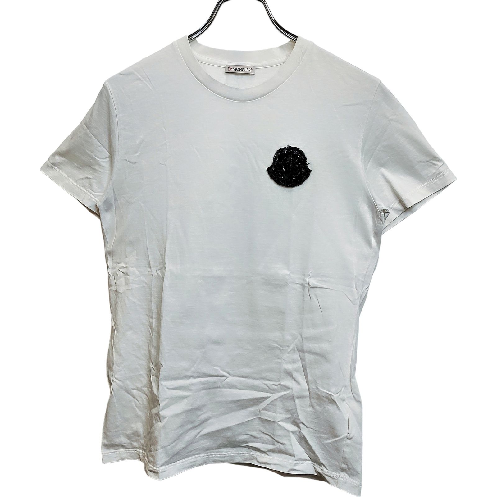【美品】モンクレール MONCLER 半袖 ライトストーン ビジュー Tシャツ MONCLER モンクレール Rhinestone Logo T-Shirt ビジューロゴ