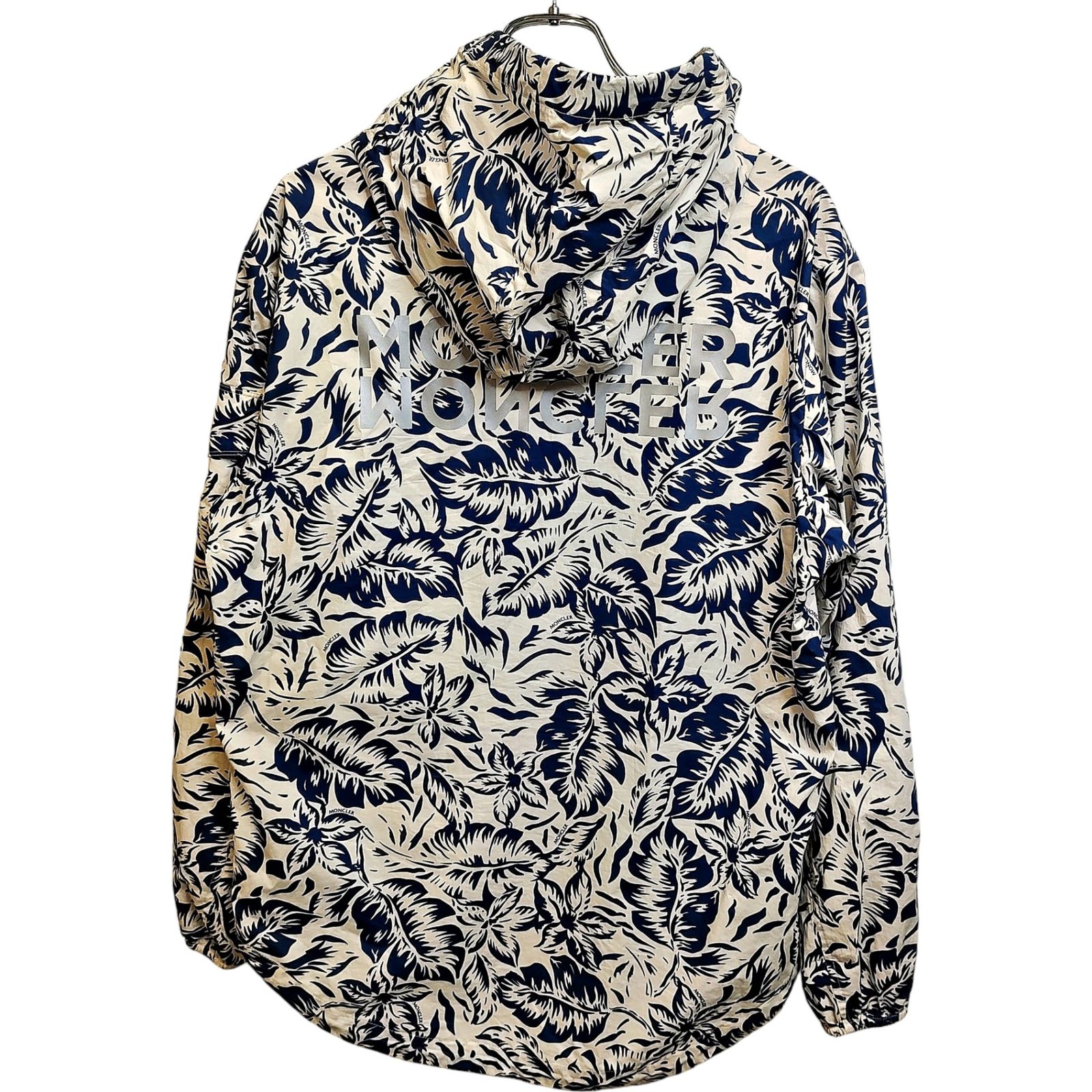 モンクレール 花柄フード付きジャケット ネイビー サイズ0 MONCLER 
